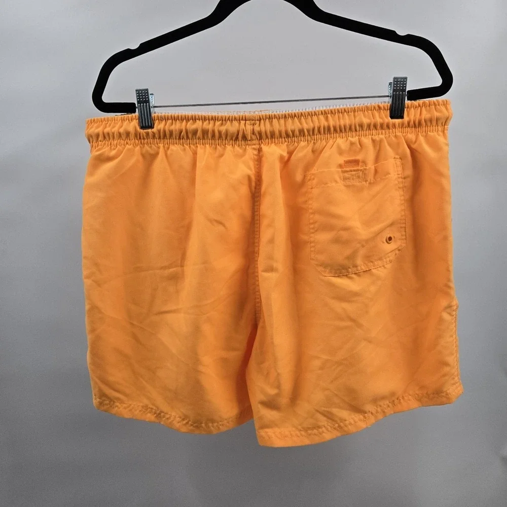 Primark Men's XL Neon Orange Swim Trunks Pockets Drawstring
